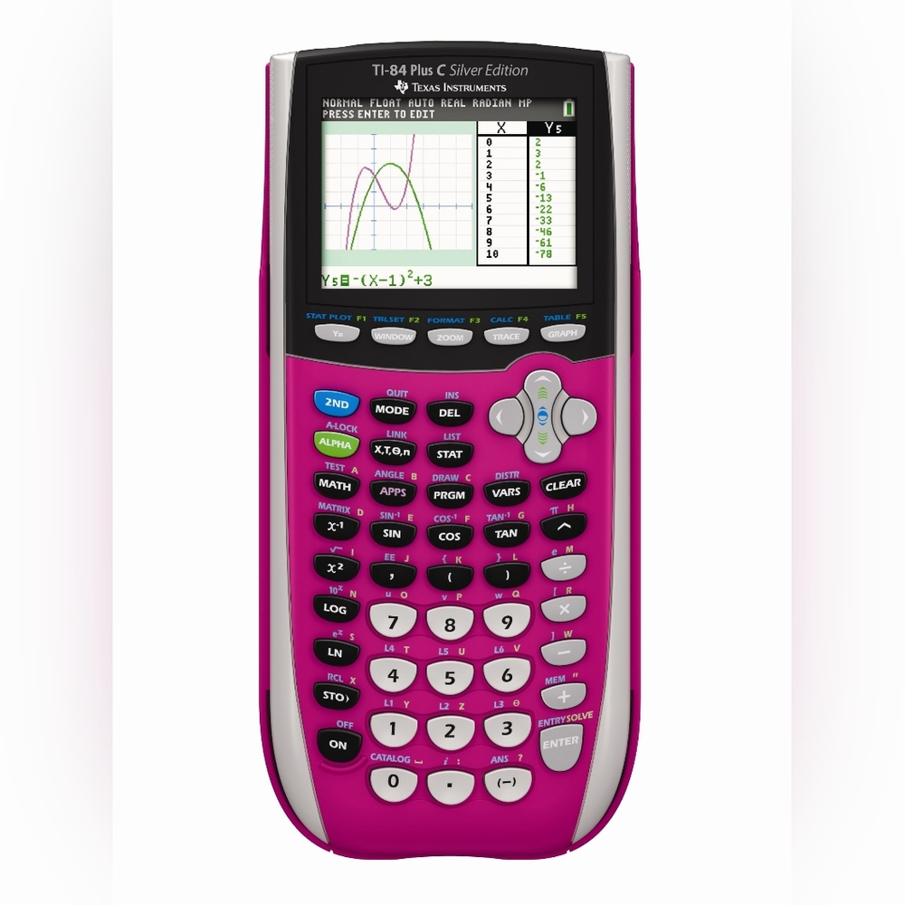 TI-84 PLUS C Silver Ed. Graphing Calculator - CALCULATOR & COVER - NO CHARGER